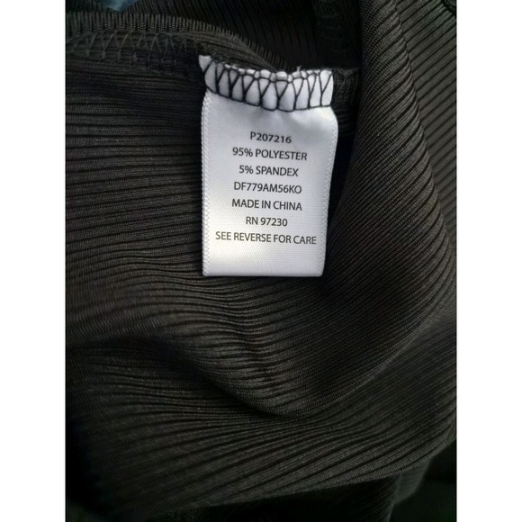 Almost Famous Black Ribbed Cut Out Halter Midi Dress Bodycon Womens Large NWT - Picture 6 of 7